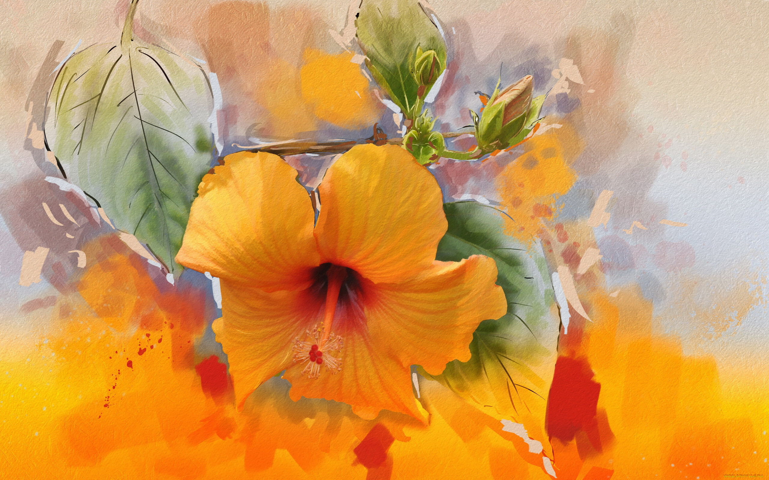 Теплые цвет рисунок. Акварели Альберто Гильена. Акварельные цветы. Абстрактные цветы живопись. Живопись в оранжевых тонах.